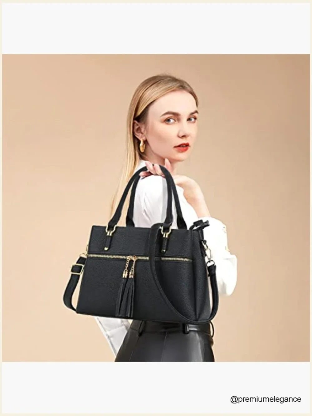 Women Satchel Bag 3 Compartments Crossbody Handbag PU Leather